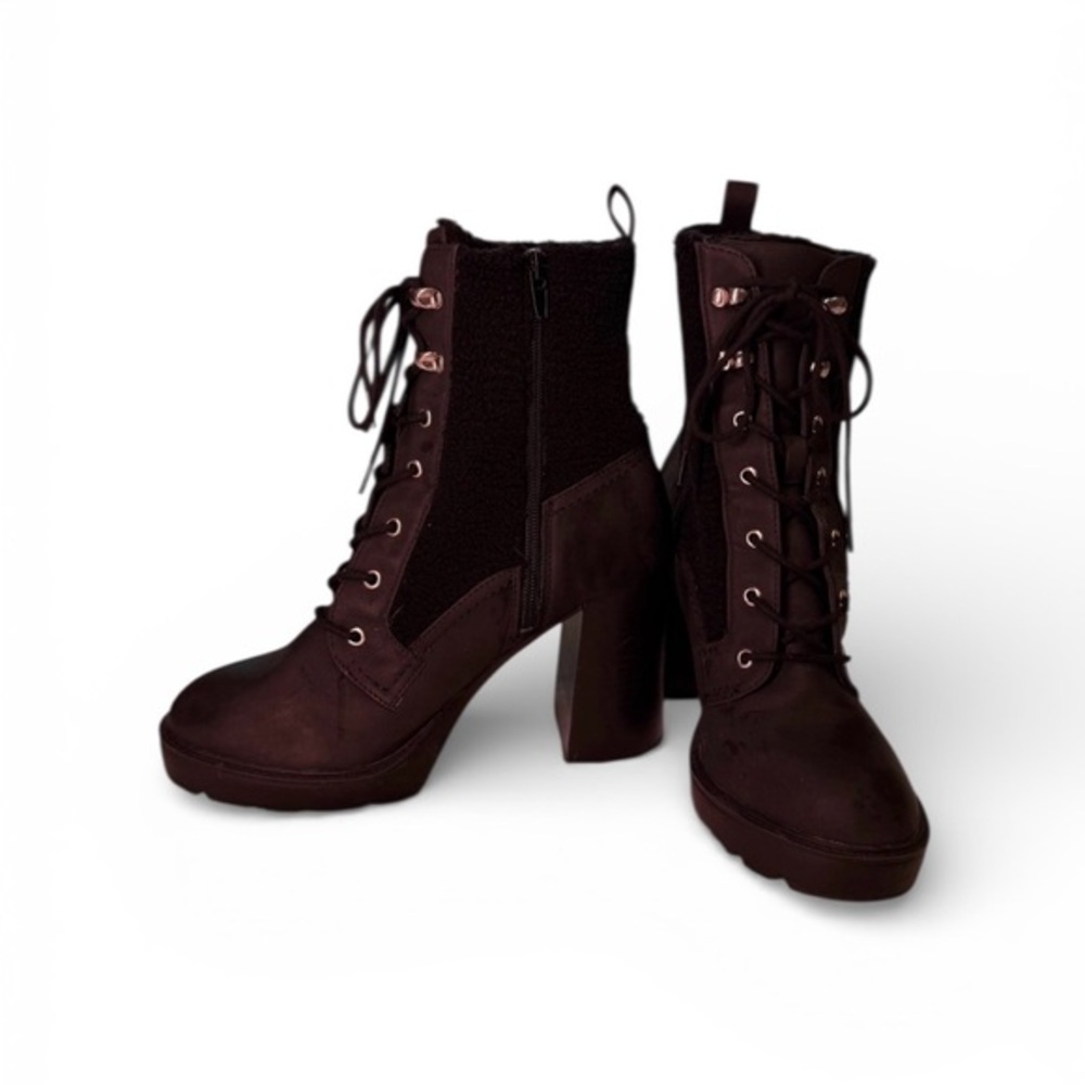 Dolce Vita Dixy Faux Shearling Trim Heel Platform Boots